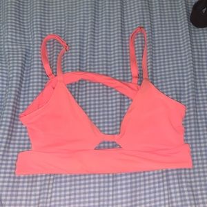 Pink Tavik cutout bikini top. Size small